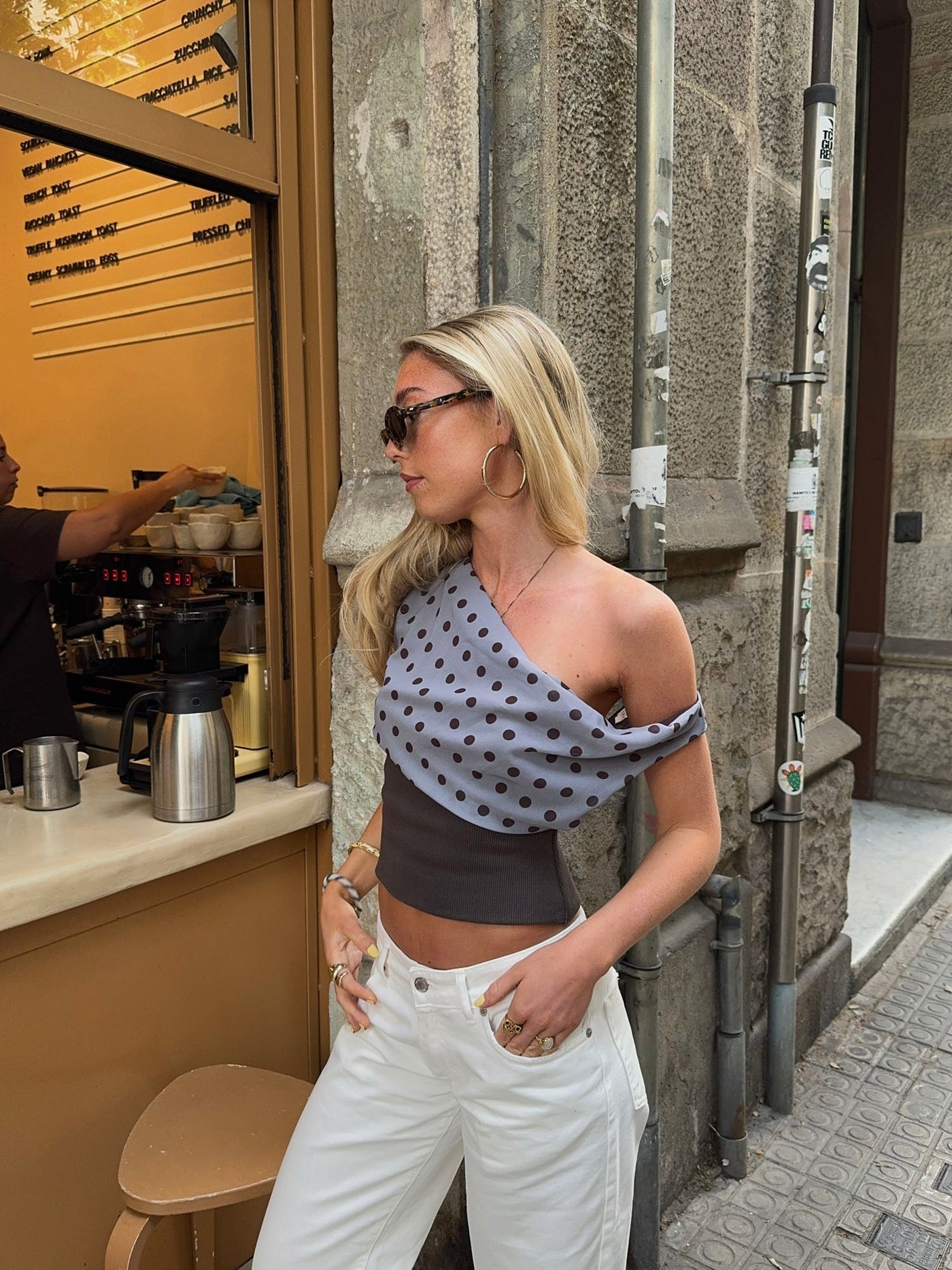 Kimmie polka dotted top